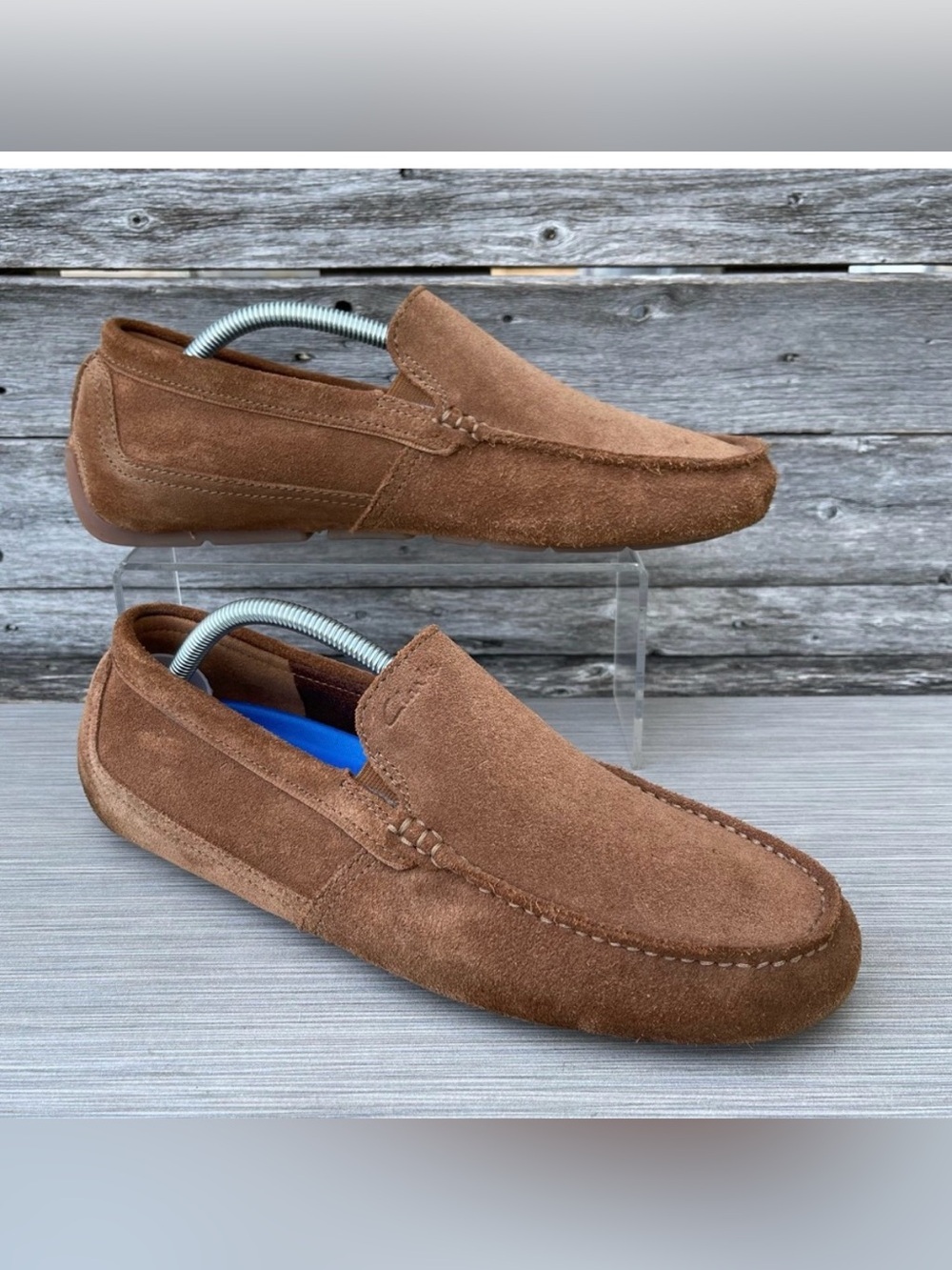Clarks Men's Chestnut Brown Suede Slip-On Loafers